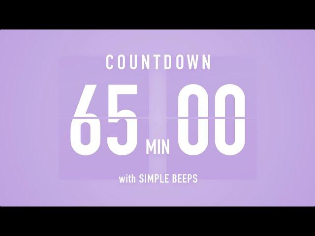 65 Min Countdown Flip Clock Timer / Simple Beeps 🫐 