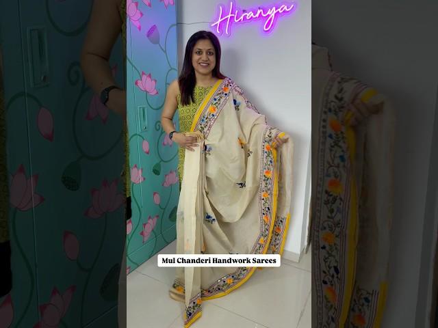 New in! Mul Chanderi Handwork Sarees in Pune️ shipping worldwide