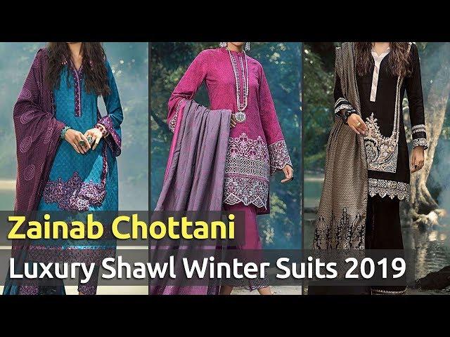 New ZAINAB CHOTTANI (LUXURY SHAWL) Designer Winter Dresses 2019 | Pakistani Winter Collections