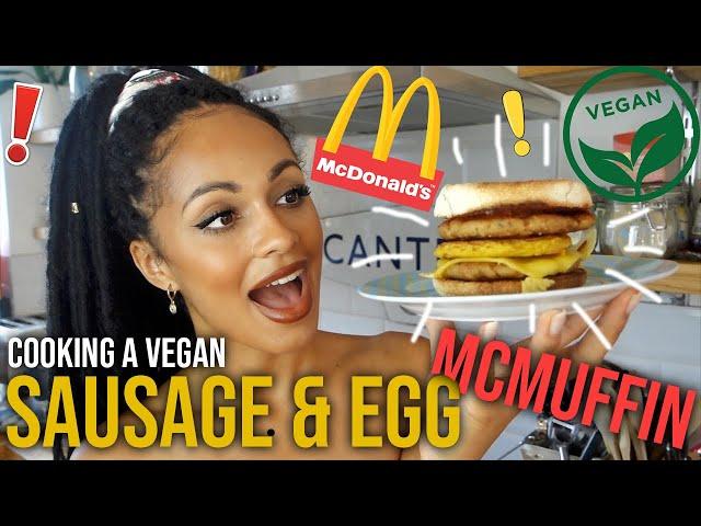 MAKING A VEGAN SAUSAGE & EGG MCMUFFIN (MCD'S STYLE)