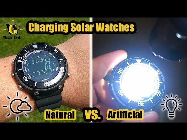 Charging Solar watches - Natural vs. Artificial light experiment using Seiko Digital Tuna