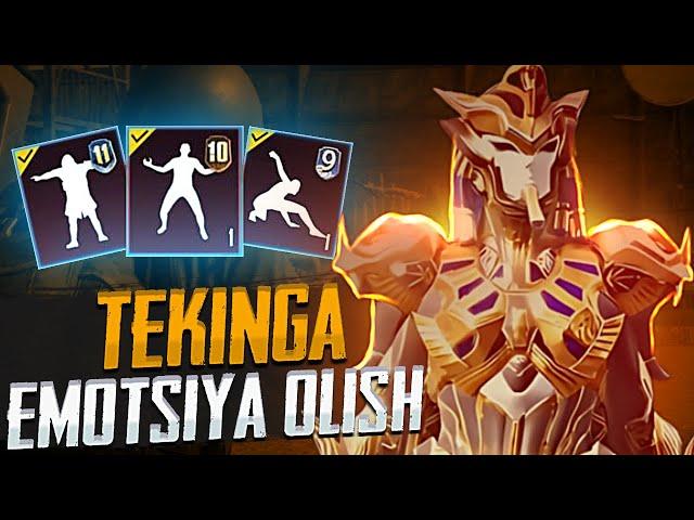 PUBG MOBILEDA TEKINGA EMOTSIYA OLISH // TEKINGA KIYIM OLISH