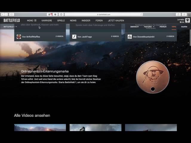 Onlinephantom Erkennungsmarke battlefield 1