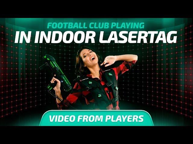 Football club playing in indoor Laser Tag