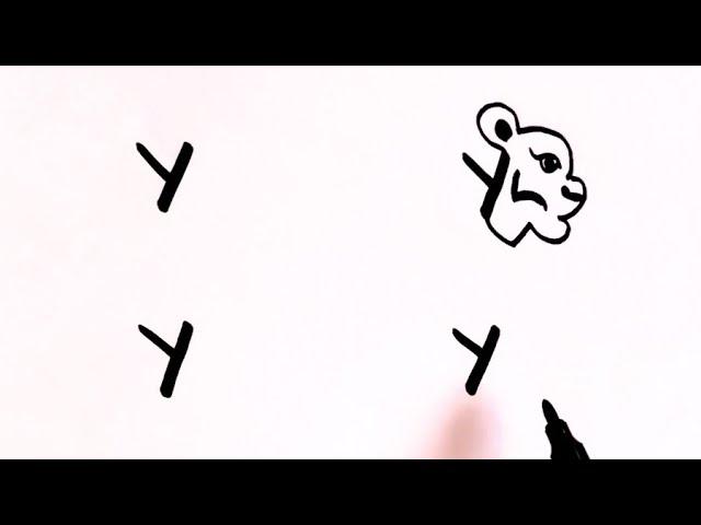 How to draw tiger from letter YYYY | Tiger drawing step by step | Tiger drawing easy and beautiful