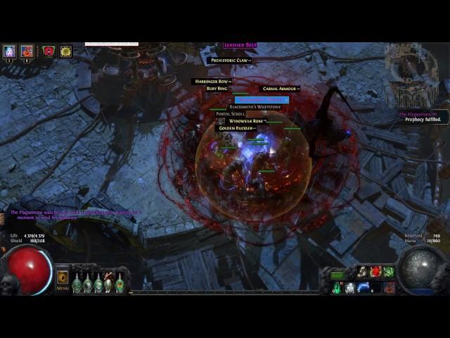 Path Of Exile 2.6 - Necromancer The Baron 1200 Strength Build Palace Map