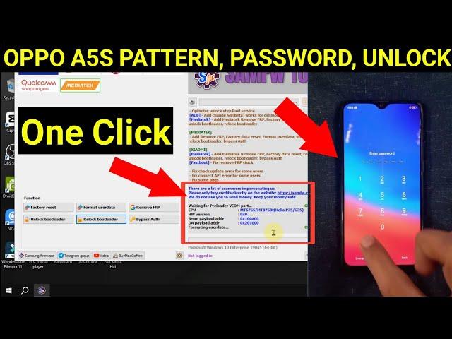 OPPO CPH1909 A5S PATTERN UNLOCK SAMFW TOOL ONE CLICK REMOVE