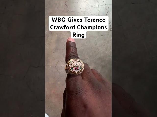 Terence Crawford Received The WBO Champions Ring