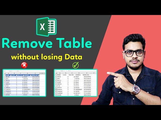 How to remove table in excel without losing data | Delete excel table without data loss | 2024