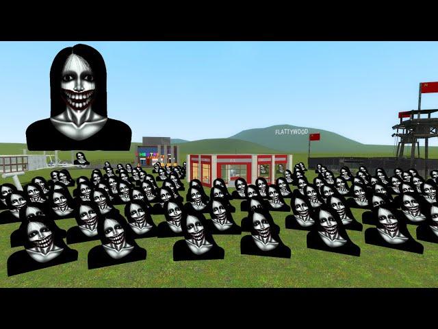 Kuchisake Onna Nextbots Vs Towers In Garry's Mod \ 2K