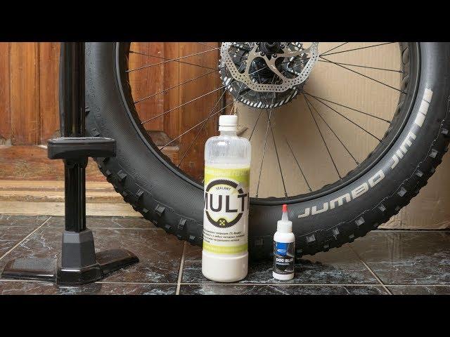 Replacement of the sealant in tubeless tires of a fatbike. I try Sealant MULTI