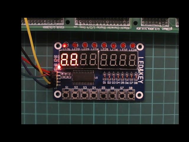 A TM1638 demonstration showing the7 segment and the LEDs operation using Great Cow BASIC