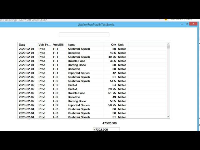 VB.net | How to Get The Sum of Listview Columns Total Show In Label and TextBox visual basic.net