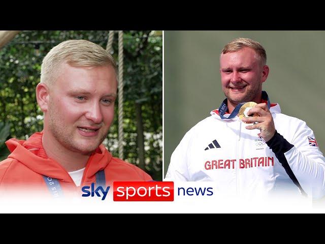 "It's something I've dreamt of" | Britain's Nathan Hales reacts after winning gold in trap shooting