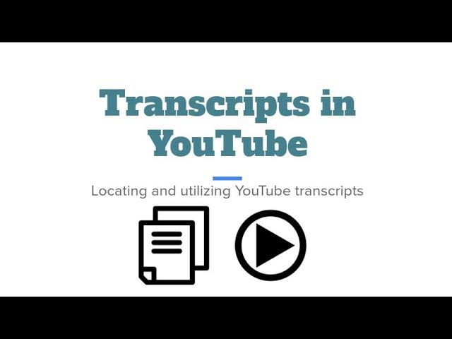 YouTube Transcripts: Opening and Editing Transcripts Tutorial