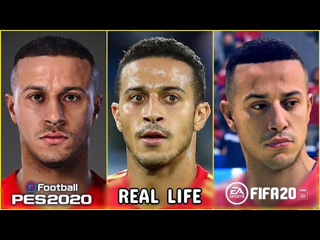 PES 2020 vs REAL LIFE vs FIFA 20  | PLAYER FACES COMPARISONS