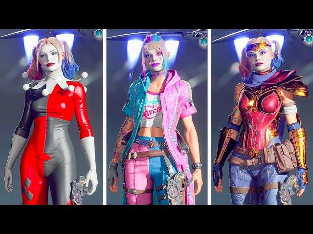 Suicide Squad: Kill the Justice League - ALL Harley Quinn Outfits