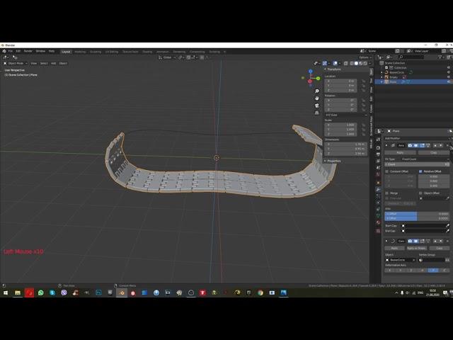 09.  Моделирование и анимация танкового трака в Blender с помощью модификатора Curve.