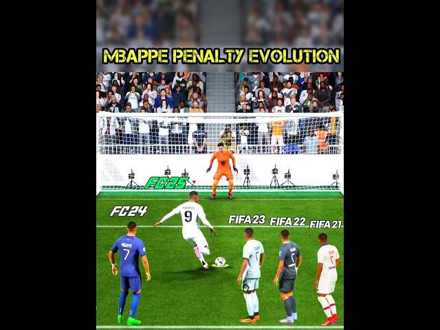 Evolution Of Mbappe - Penalty Kicks From FIFA 21 To FC 25 #mbappe #penaltykick #shorts