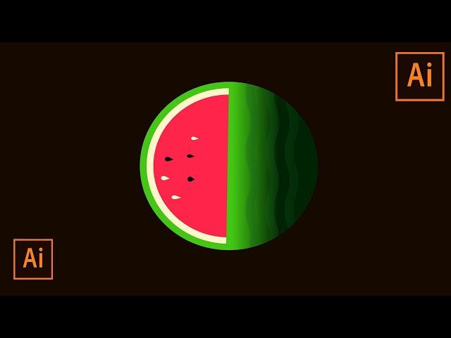 Create a Watermelon Logo Artwork in Adobe Illustrator | Adobe Illustrator Tutorial