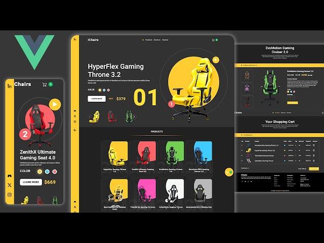  Vue 3 eCommerce Website: Creative Gaming Chair eCommerce Website (1)