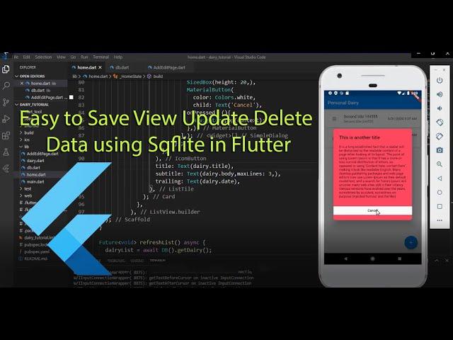 How to save view update delete data from sqflite using flutter.