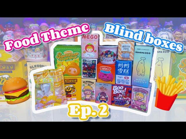 FOOD THEME BLIND BOXES EP 2! ** ZZOTON, PACMAN, MOLANG, BANANA BOO, AND MORE!**