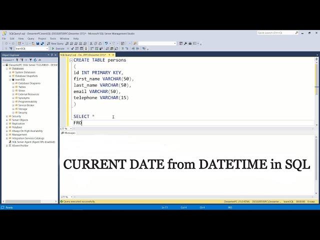 How to get DATE from DATETIME in SQL