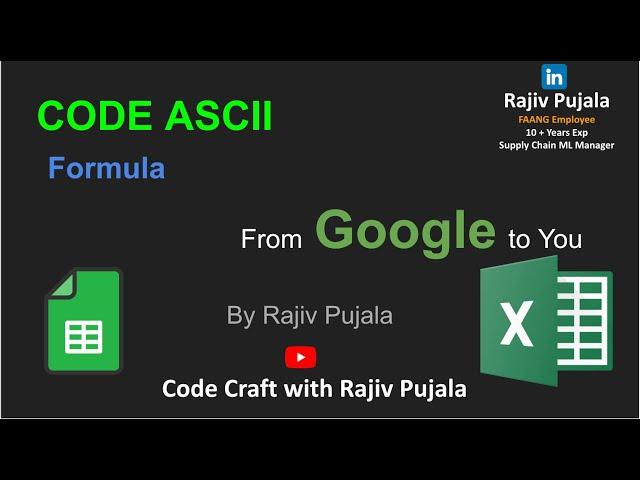 57. Master CODE Function in Excel & Google Sheets | Simplified by a Googler