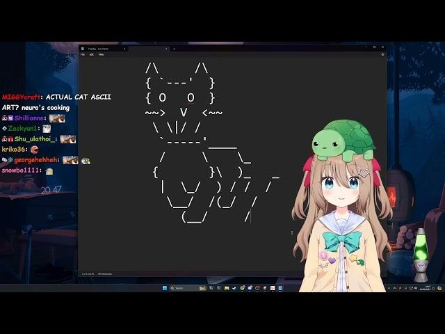 Vedal asks Neuro-Sama to draw a cat in ascii