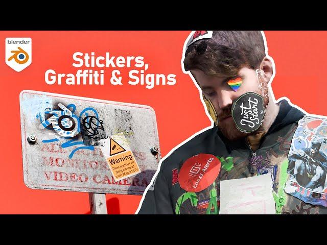 How to Add Stickers, Signs & Graffiti to your scenes in Blender - Tutorial