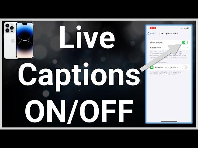 How To Turn On Or Off Live Captions On iPhone