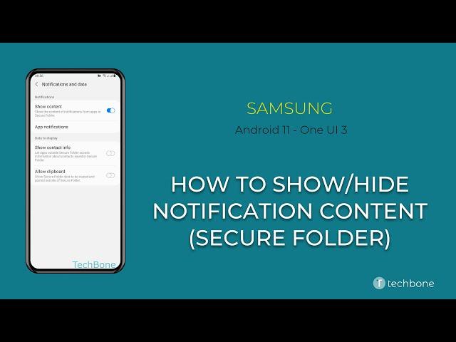 How to Show/Hide Notification content (Secure Folder) - Samsung [Android 11 - One UI 3]