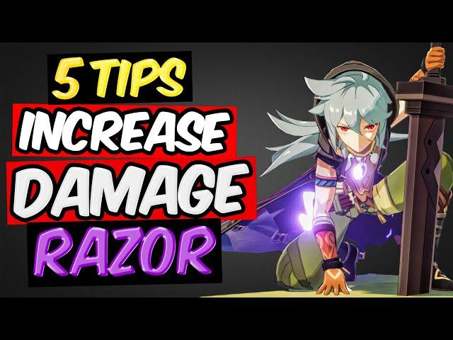 5 TIPS TO DO MORE DAMAGE/DPS FOR RAZOR GENSHIN IMPACT | (RAZOR DPS BUILD)