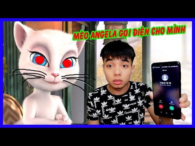 Mèo Angela Gọi Điện Cho Mình | ThắnG Tê Tê Chơi Talking Angela Lúc 3 Giờ Sáng