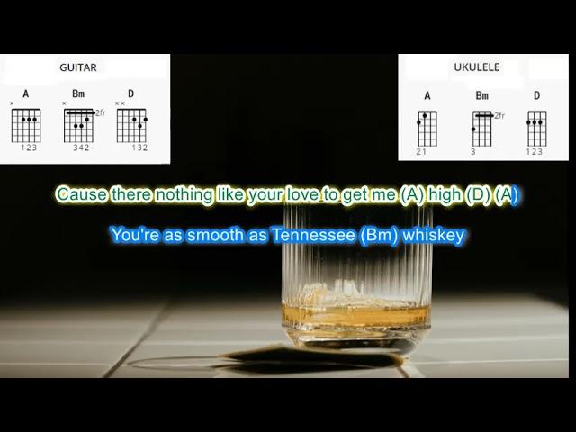 Tennessee Whisky by Chris Stapleton play along with scrolling guitar chords and lyrics