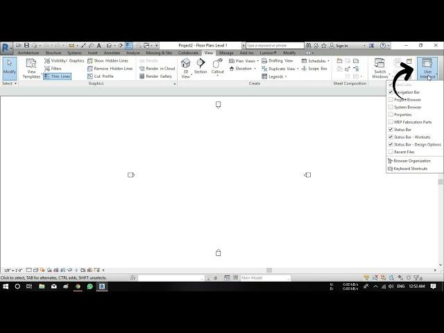 How to display Properties Tab & Project Browser Tab In revit