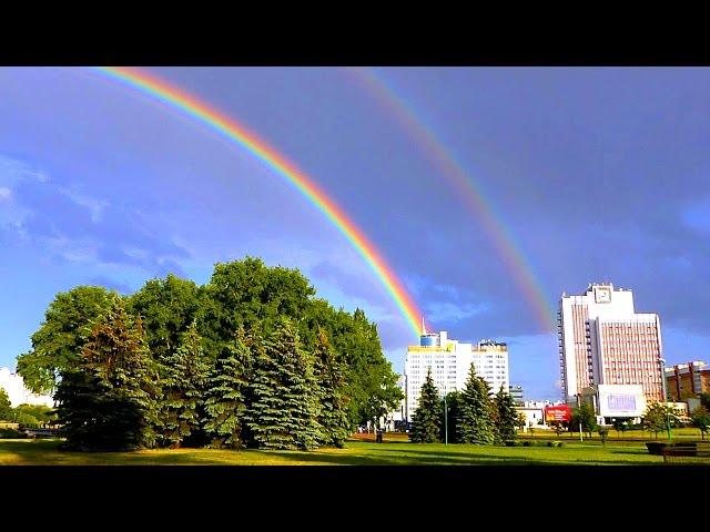 Футаж Радуга. Видео Радуга. Двойная Радуга над Городом. Красивая Радуга. Футажи для видеомонтажа