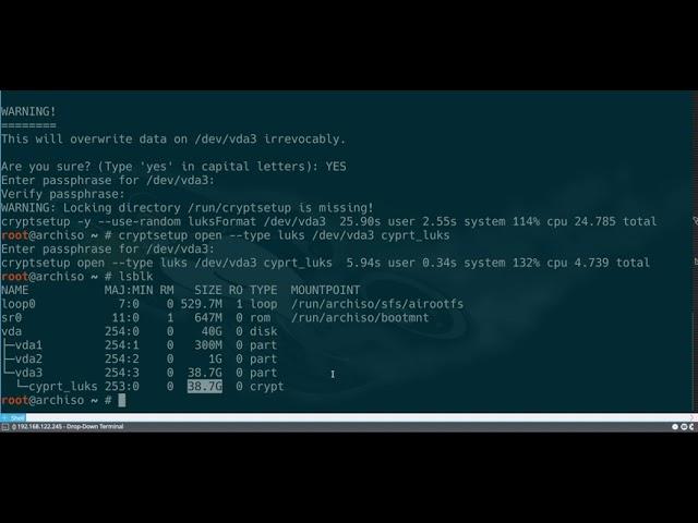 установка arch linux и настройка шифрованных luks дисков вместе с lvm | поддержка uefi в libvirt