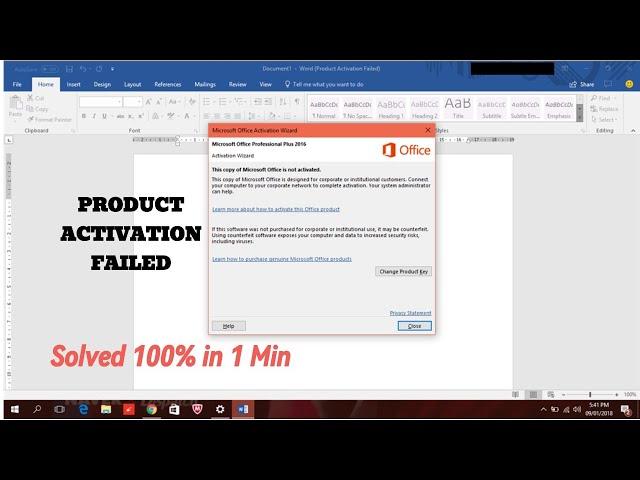 How to fix Product Activation Failed in 1 min [2024] MS Word 2019