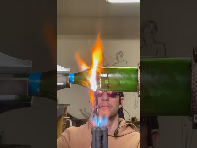 How I recycle glass bottles into drinking glasses #glassblowing #sparklingwater