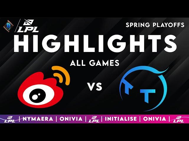 WBG vs TT ALL GAMES Highlights | LPL Playoffs 2025  | Weibo Gaming vs TT Gaming by Onivia