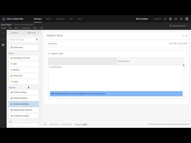 Component Management in Analysis Workspace