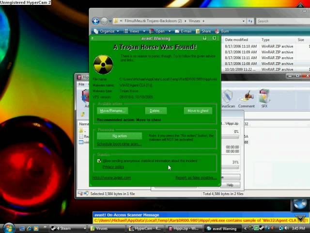 Avast! Antivirus virus catching demo