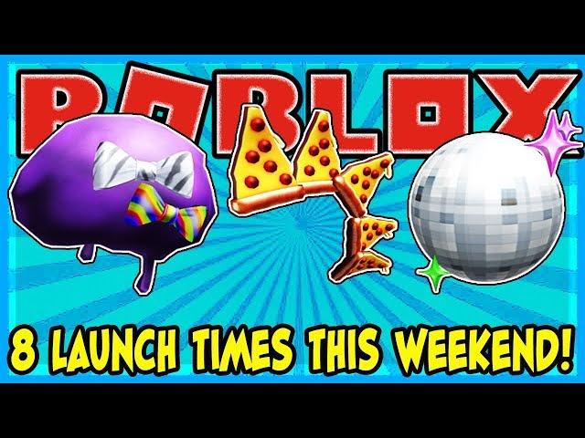 PIZZA LAUNCHING TIMES THIS WEEKEND TO GET ALL PIZZA PARTY ITEMS (Roblox) | Mohawk, Disco Ball & Afro