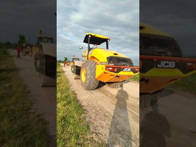 Jcb roller and jcb3dx 4x4 backhoe on road #jcbvideo #jcbbackhoe #jcb3dxmachine #roadplanet