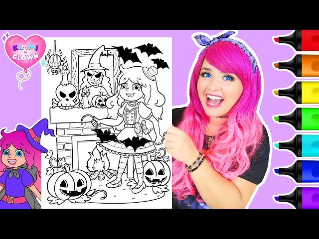 Coloring Kimmi The Clown Halloween Coloring Book Halloween House Coloring Page | Ohuhu Art Markers