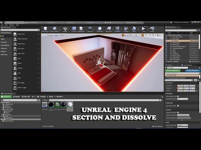 UNREAL ENGINE 4 : Section and Dissolve using Material ArchViz Project