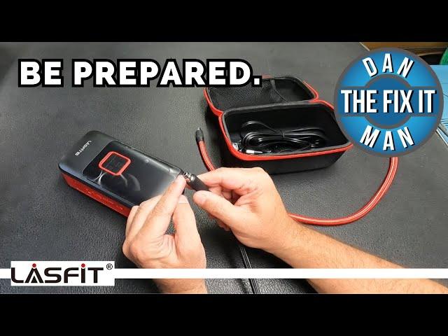 NEW! LASFIT AIR TK1 Tire Inflator Portable Air Compressor - Emergency Light Power Bank - Be Prepared