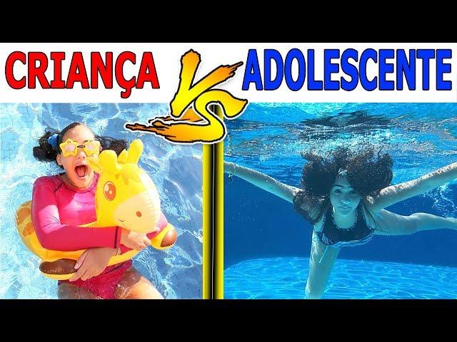 CRIANÇA VS ADOLESCENTE NA PISCINA 3 - Muita Diversão